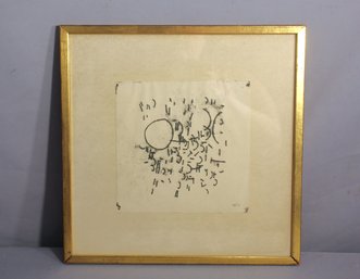Vintage Abstract Framed Art Print  - 1957
