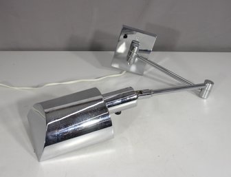Modern Chrome Swing Arm Wall Lamp  Single Plug-In Sconce