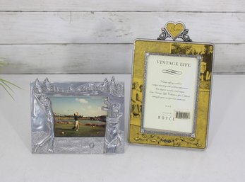 Decorative Picture Frame Lot  Golf Theme Metal Frame & Royce Vintage Life Sisters Frame
