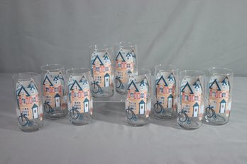 Group Of 9 Anchor Hocking Highball Glasses