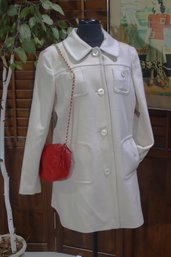 Sisley By  Sigrid Olsen Vintage Cream Wool Coat  Size L