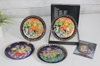 Rosenthal Studio-Line Aladin Plates By Bjorn Wiinblad  Set Of 4 Porcelain Wall Plates W/ Box  6.5