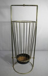 Mid-Century Modern Gold Metal Umbrella Stand