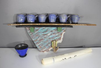 Signed Mixed Media Wall Sculpture Map By Ianpp  1985, 12 X 28.5