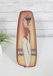 South African Pottery Wall Plate 13' X 5'  African Figure Design  Dykor Style