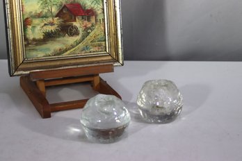 Vintage Hand-Blown Glass Insulators  Rustic Industrial Decor (Set Of 2)