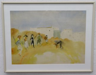 Framed Original Watercolor, Signed LL