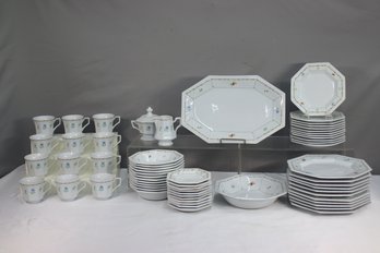 62pc Chesapeake By Fairfield Fine China  Octagonal Dinnerware