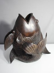 Large 18' Bronze Koi Fish Sculpture