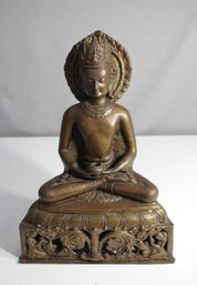 Antique Bronze Buddha Statue  Detailed Craftsmanship