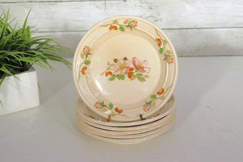 Set Of 6 Portmeirion Pottery England Floral Dessert / Salad Plates  7' Round