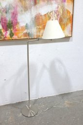 Modern Adjustable Swing Arm Floor Lamp With Fabric Shade  56' Tall