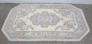 Vintage Floral Area Rug  Pastel Traditional Medallion Design  47.5' X 74'