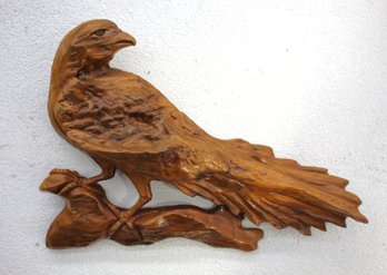 Hand-Carved Wooden Eagle Wall Art Sculpture
