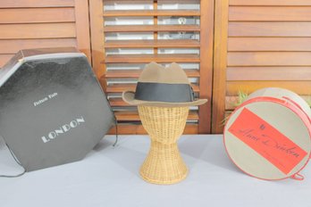 Vintage Stetson Felt Hat  Brown Fedora W/ Ribbon Band  Size 7