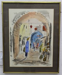 Limited Edition Lithograph Jerusalem Market Bu Raphaley, Artists Proof, Signed, With COA