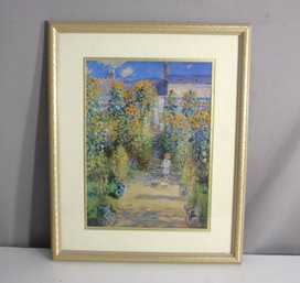 Framed Garden Pathway Print With Signature - Impressionist Style