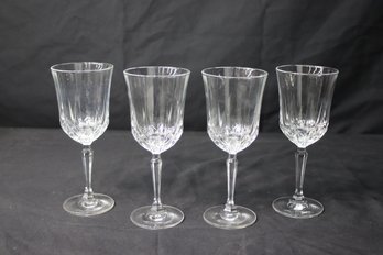 Set Of 4 American Heritage Crystal Water Goblets