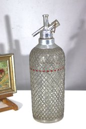 Vintage Sparklets London Soda Syphon  Metal Mesh Seltzer Bottle