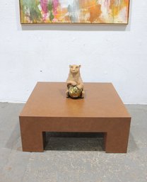 Modern Square Laminate Coffee Table  39 X 39 X 15.5 H  Minimalist Block Style