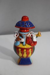 Colorful Katya Apekina-Style Ceramic Scent Jar  Judaica Figurative Art  6.75'