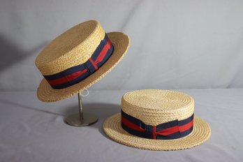 Two (2) Straw Hats -Vintage / Brooks Brothers Hat & Italian Vintage Hat