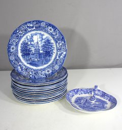 Group Lot Of Blue And White Plates - Liberty Blue And One Spode