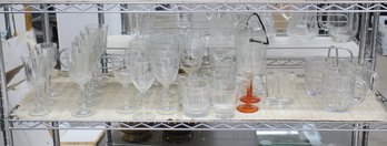 1 - Shelf Lot Of Assorted Glassware