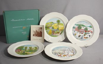 Grandmother Moses Limited Edition Collectible Plates By Syracuse- 12' Round