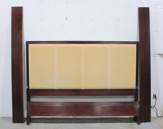 Jade Queen Size Bed Frame W/ Upholstered Headboard  Wood Frame