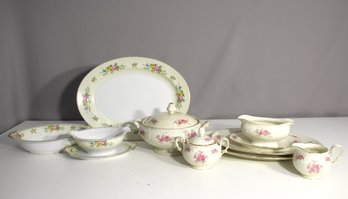 Partial Set Of Mozart Bavaria & Transeware Floral China Dinnerware