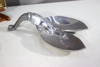 Vintage Aluminum Shrimp Double Serving Dish By Arthur Court