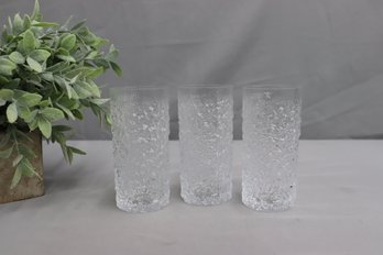3 MCM Style Pebble Textured Highball Glasses