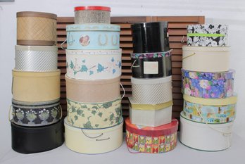Large Collection Of Vintage Hat Boxes  Decorative Storage Boxes In Assorted Sizes & Designs