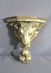 Carved Ram Head Wall Shelf