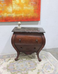 Bombay Company Bombe Chest Side Table With Faux Marble Top, 30'