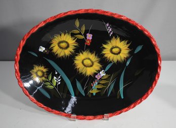 Bella Casa By Ganz 12' X 16' Hand-Painted Floral Serving Platter