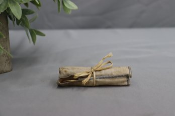 Set Of 6 Vintage Ornate Gold-tone Cocktail Forks In Storage Roll