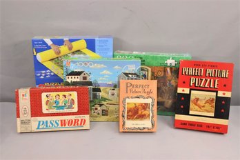 Group Lot Of Vintage Game ,puzzles And More