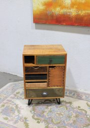Boho Industrial Multi-Drawer Accent Cabinet On Metal Legs, 26.5'