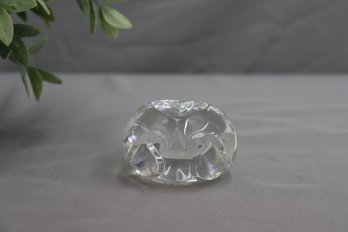 Steuben Glass Turtle Doves Heart Bernard Wolff Hand Cooler 1981