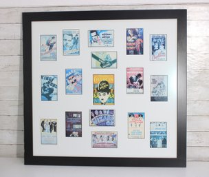 Large Framed Classic Movie Poster Collage Print  33.5' X 35.5'  Hollywood Film Art
