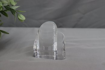 Glass Leaning Right Heart Paperweight