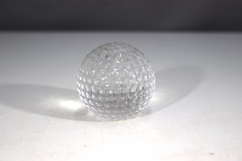 Vintage Clear Glass Golf Ball Paperweight