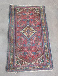 Vintage  Kilim  Rug  4'7' X 2'10'  Colorful Medallion Design