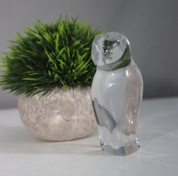 Vintage Swedish Glass Owl Figurine By Boda, Signed