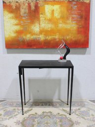 Modern Black Metal Console Table, 29.5' X 28' X 12'