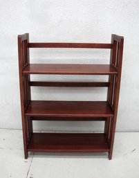 Vintage Wooden Folding Bookcase With Three Shelves
