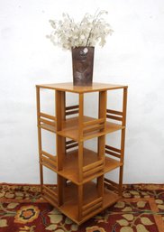 Vintage Rotating Wood Bookcase - 46.5' H X 21' W