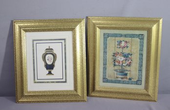 Pair Of Gold Tone Frame Prints -13.5' X 11.5'